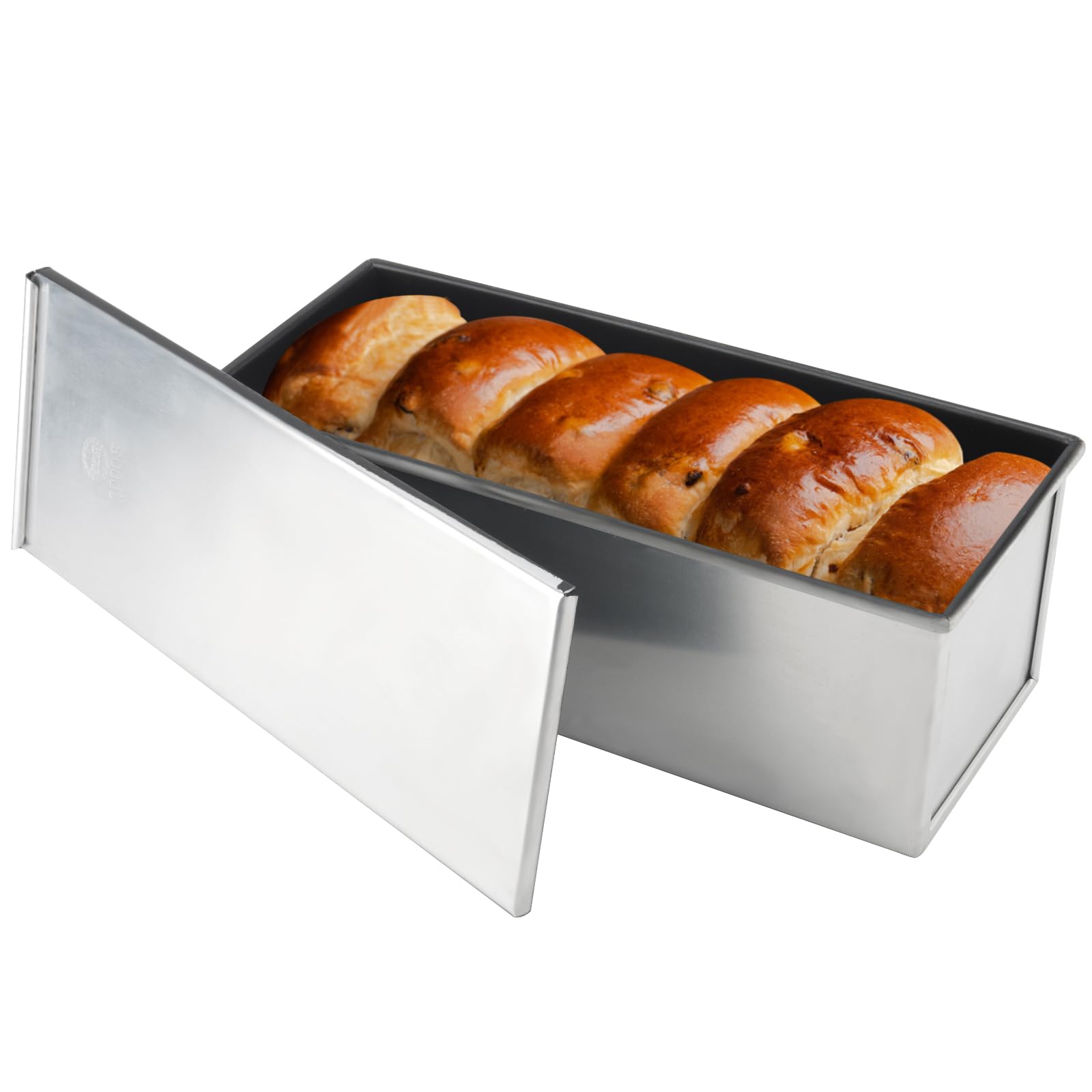 MOUYAT Pullman Loaf Tin with Lid 2.2lbs, 1kg Bread Tin, Non-Stick Loaf Pans for Toast, Aluminum Alloy Toast Baking Mould for Cake, Bread, 33 x 12 x 12cm