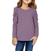 blibean Tween Girls Puff Sleeve Shirts Stylish Fall Tops Size 4-15 Years Old