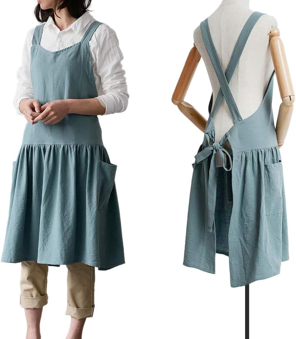 Cotton and Linen apron Tiny woman Kitchen Apron Cooking Waist Home