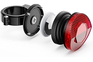 Airtag Bike Mount, Stouchi Hidden AirTag Bicycle 25.4~31.8mm Seat Post Reflector, Waterproof GPS Tracker Case for Apple Airtag Anti-Theft Safety Holder