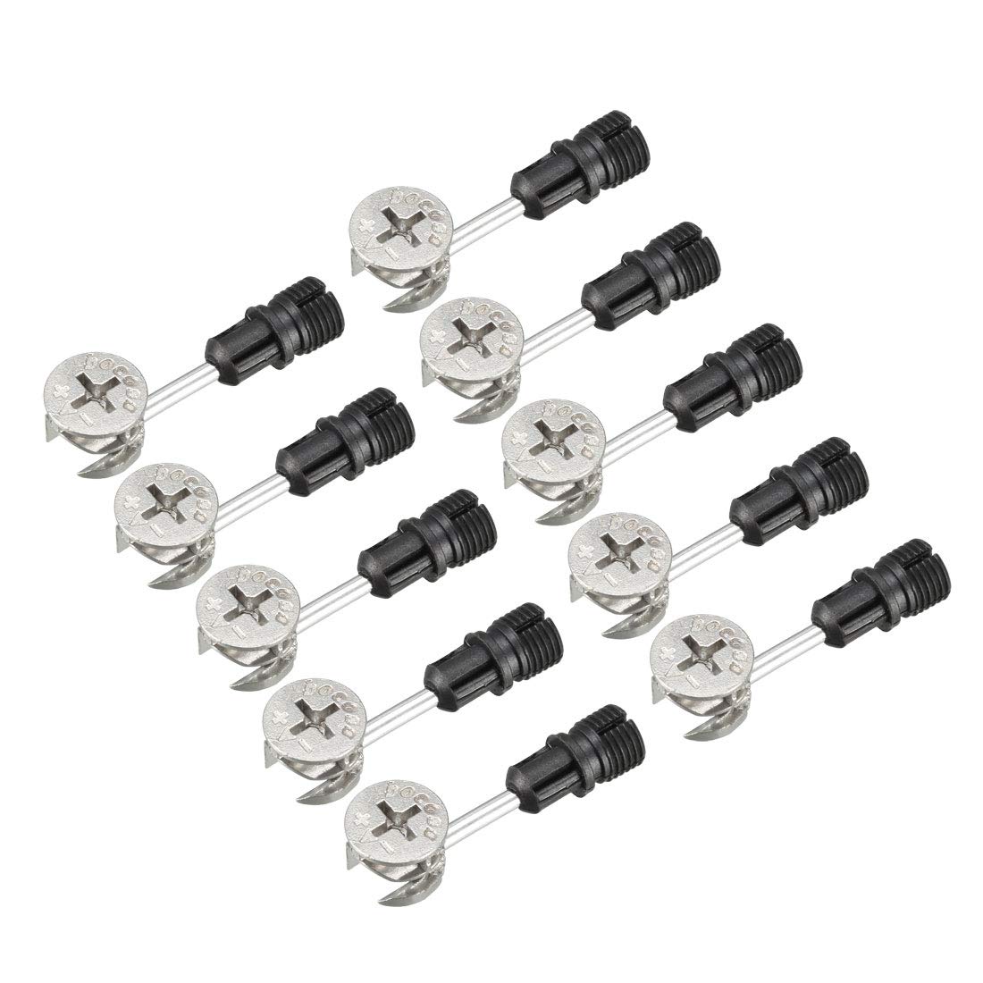 sourcing map 3-in-1 Furniture Connecting Kit 15mm OD Cam Fitting, M10 Male Thread Expansion Screws, 6x42mm Bolt 10 Sets