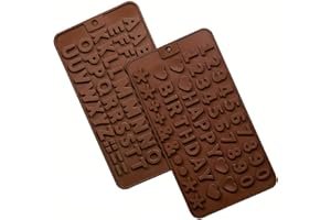 2Pcs Number Chocolate Molds and Letter Silicone Molds, Reusable Kitchen Utensils, Cake Cookies, Ice Cubes, Chocolate Resin Ca