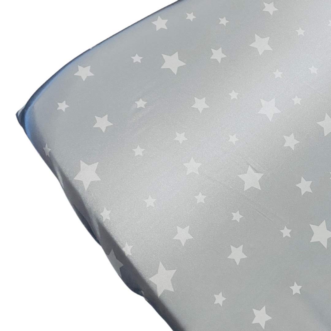 MANE by TIM & TAM SINGLE BED SATIN Fitted Sheet 190x90cm (Grey Stars)