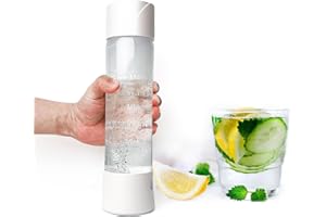 KmaxShip Portable Sparkling Water Maker 1000ml - Large Capacity Soda Maker Machine for Home and Outdoor Use Seltzer Water Maker, No Electricity Needed Soda Water Maker (White, 1000ML)