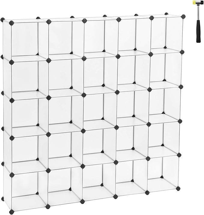 SONGMICS 25 Würfel DIY Regalsystem, stabiles Würfelregal, Steckregal