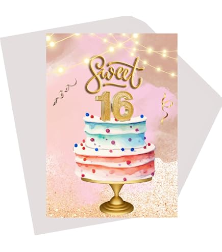 NobleWorks Geburtstagskarte Zum 16. – Lustig, 12,7 X 17,8 Cm Mit Umschlag, 1 Karte