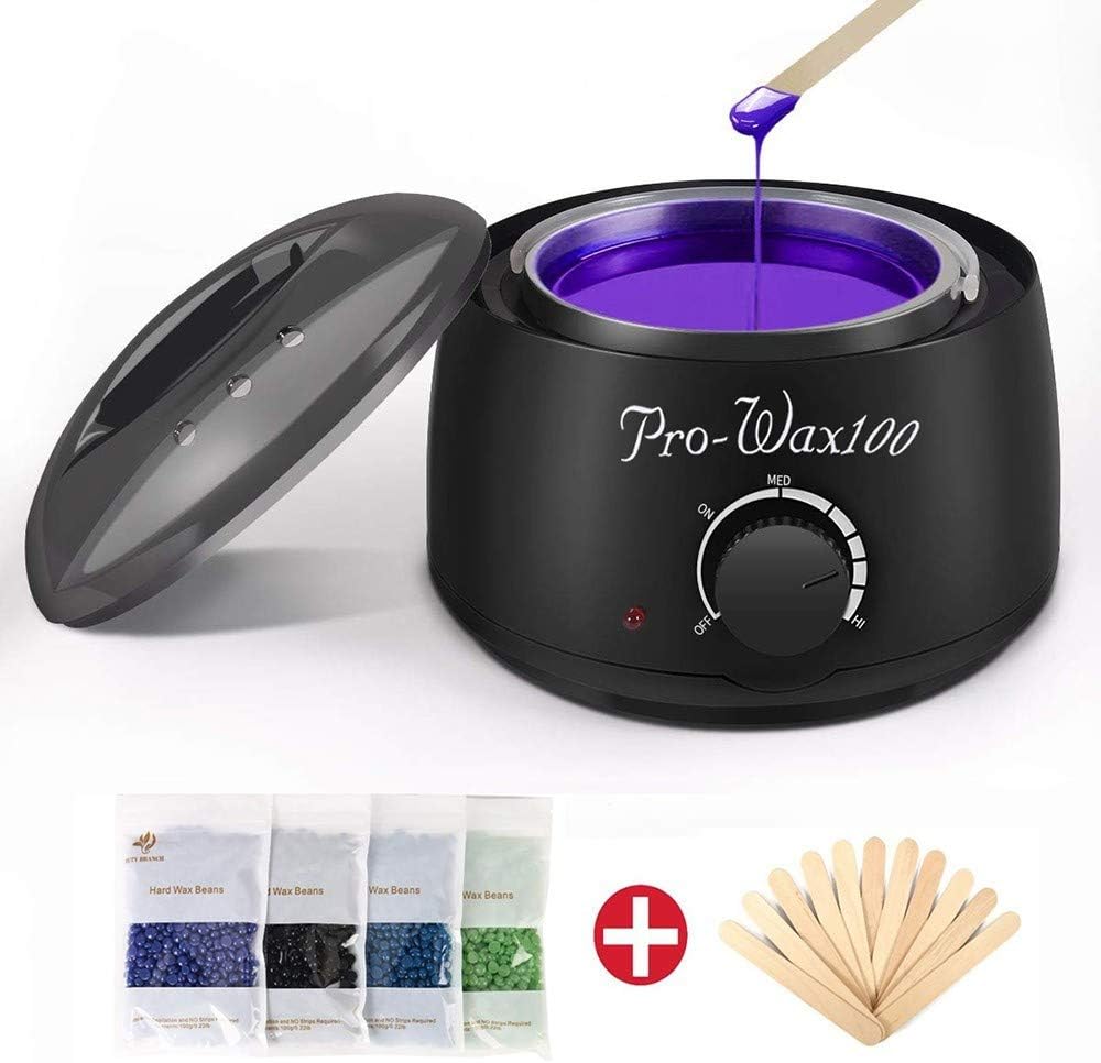Waxing Kit Wax Warmer Kit, Hair Removal Wax Warmer Machine Portable, Painless for Eyebrow, Face, Legs, Bikini, Brazilian Waxing at Homeblack-UK Plug