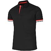 BCPOLO Men's Polo Shirt Short Sleeve Dri Fit Athletic Golf Polo Shirt Casual Polo Shirt
