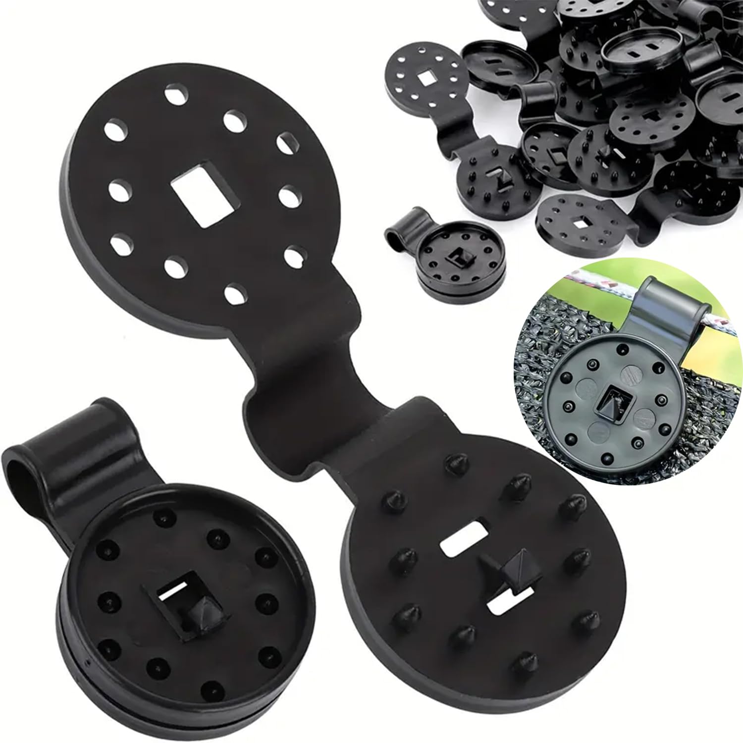 Photo 1 of 2025 New Shade Cloth Heavy Duty Lock Grip, 20 Pcs Shade Cloth Clips Windproof Awning Clamp Grip, Universal Garden Plant Clamps for Tarpaulin, Mesh, Canopy, Fence (20)