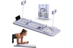 BLADOPIA Multifunctional Abdominal Board with Resistance Bands and Knee Mat, Automatic Rebound Ab Roller with Elbow Support, Multi-Functional Ab Exercise Board, Abs Exercise Machine for Full Body Workout
