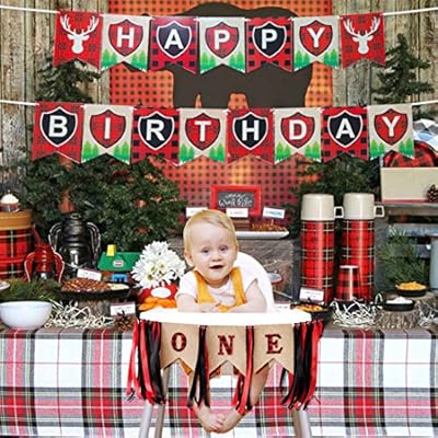 Toys Games Woodland Themed Timber Buffalo Plaid Camping Party