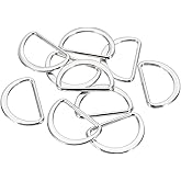 PATIKIL Metal D Ring, Flat Metal D Buckle Solid Dee Rings for Bags Backpack Wallets Leather Straps