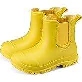 HISEA Toddler Rain Boots for Boys Girls, Kids Chelsea Short Rubber Boots Waterproof Lightweight with Non-slip Outsole for Outdoor Playing