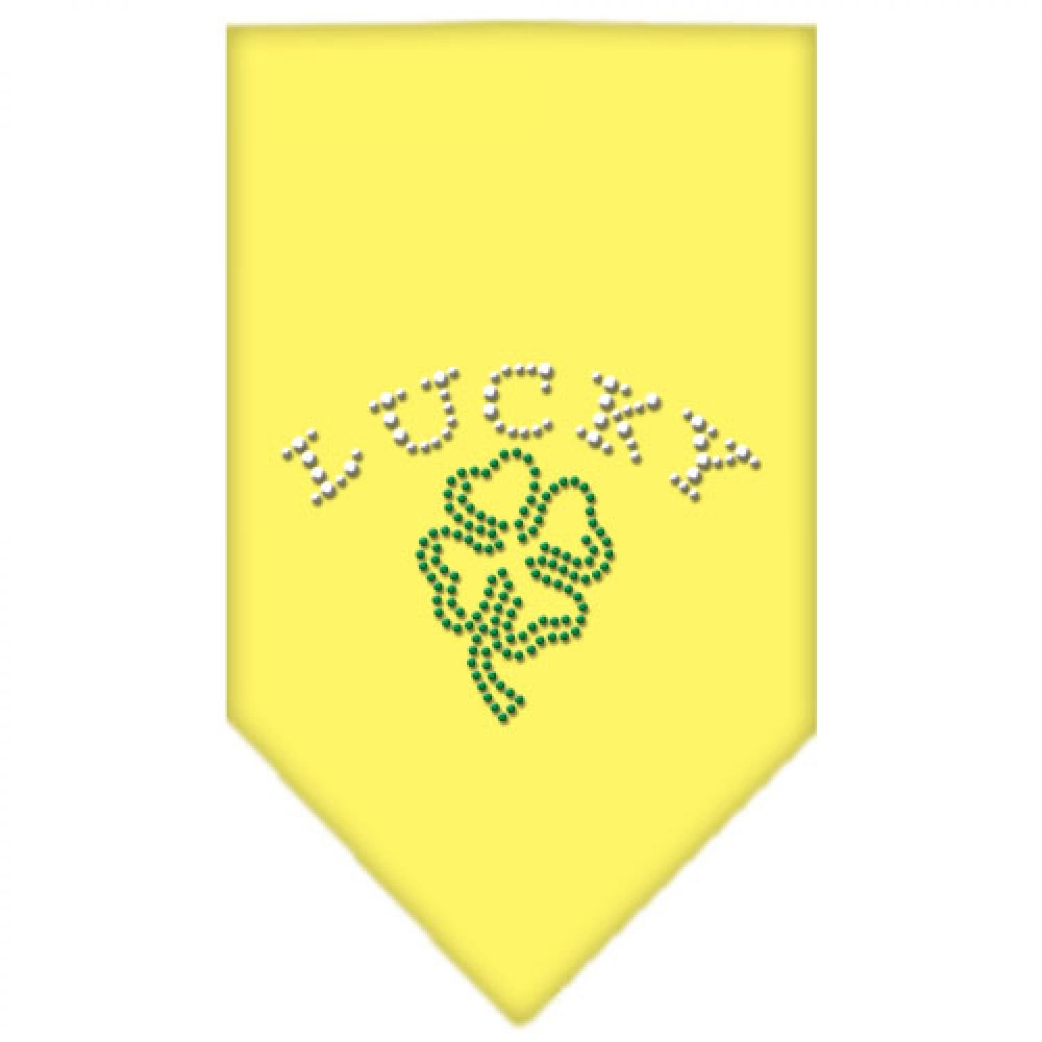 Mirage Four Leaf Clover Rhinestone Bandana, Small, Yellow