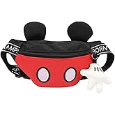 Kids Toddlers Cartoon Fanny Pack Waist Pack Cute Canvas Crossbody Purse Handbag with Mouse Ears for Boys Girls