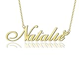 Natalie Heart Name Necklace 18k Gold Plated