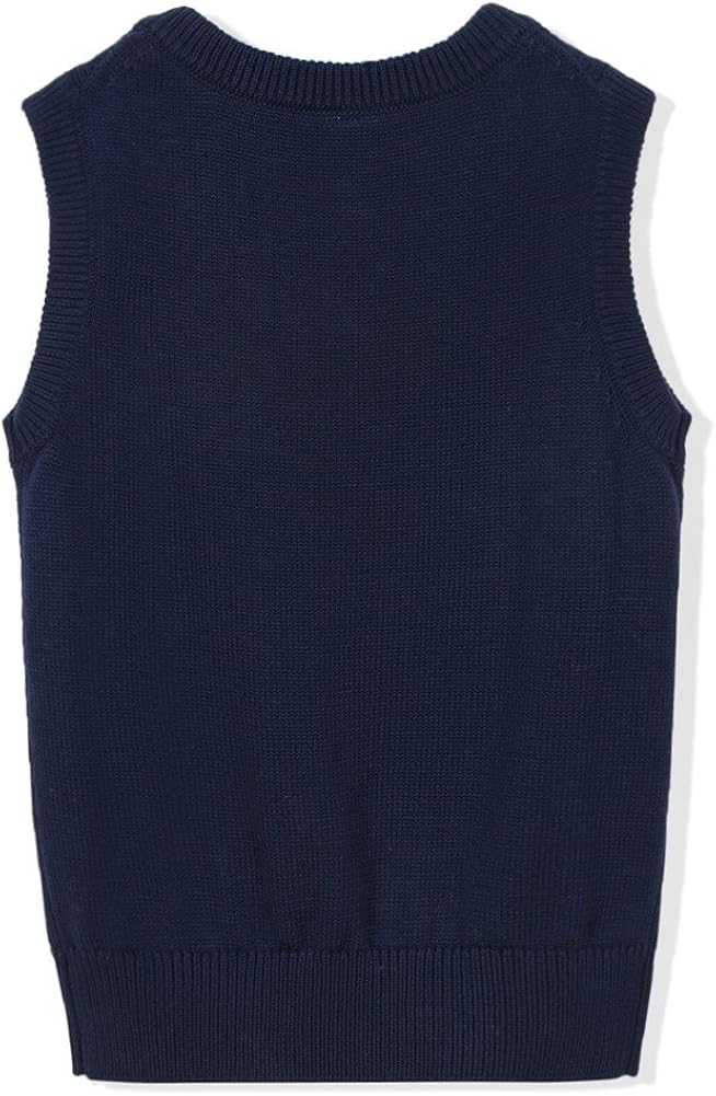 Benito & Benita BOBOYOYO Boys' Sweater Vest, School Uniform Sweater Pullover, Cotton Knit V-Neck Vest for Boy Girl Baby: Clothing
