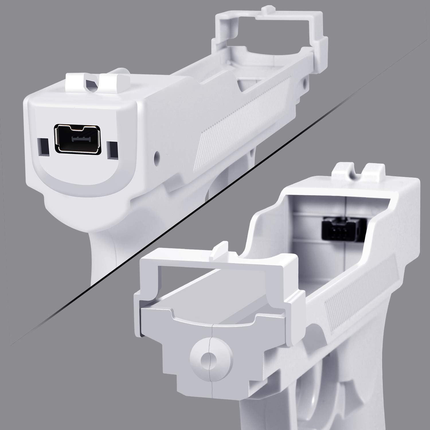 Motion Plus Gun Compatible with Nintendo Wii Controller + Wii Shooting Games (White): Video Games