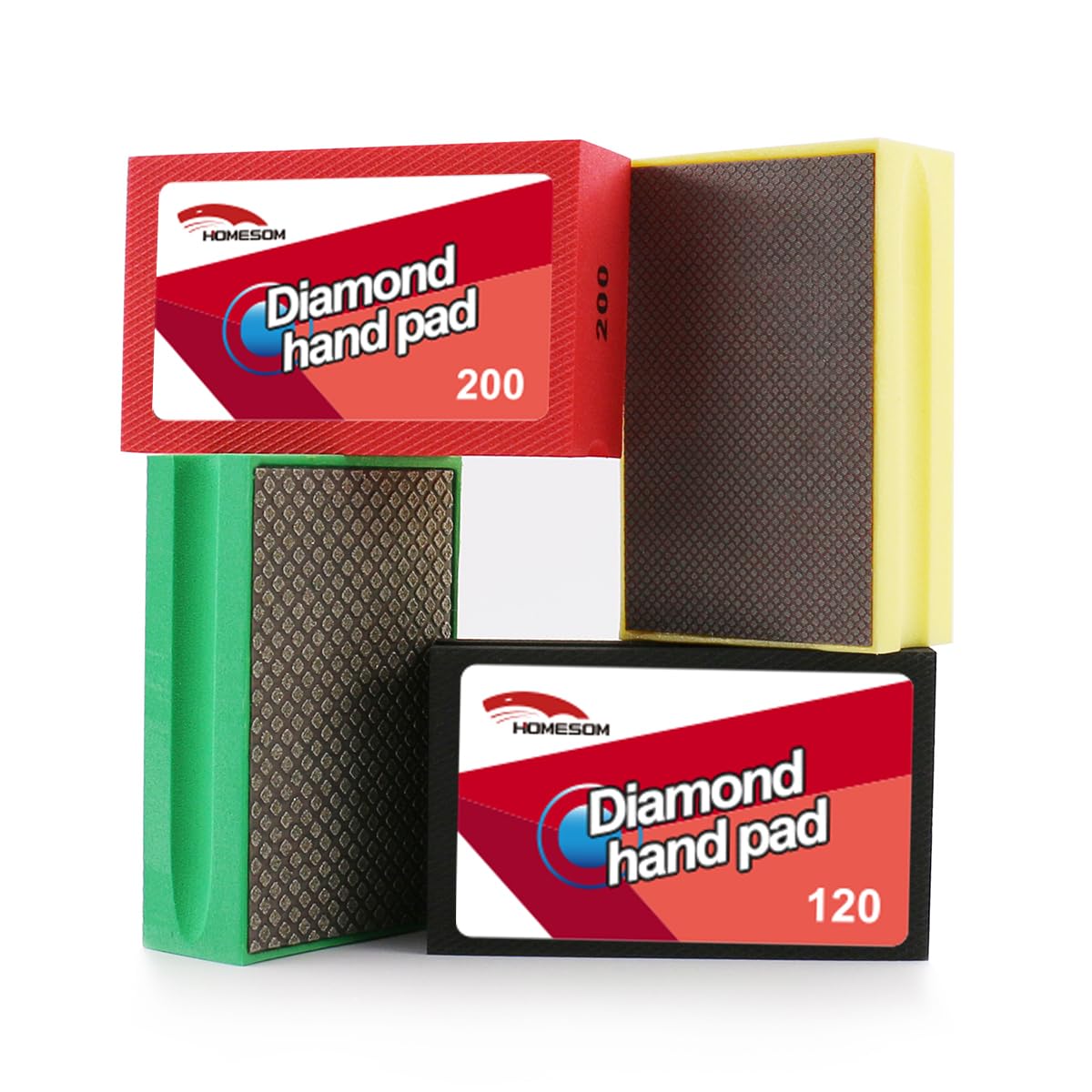 HOMESOM Electroplated Diamond Hand Polishing Pads Grit Glass Grinding Pad Stone Marble Ceramic Hand DIY Tool 4pcs