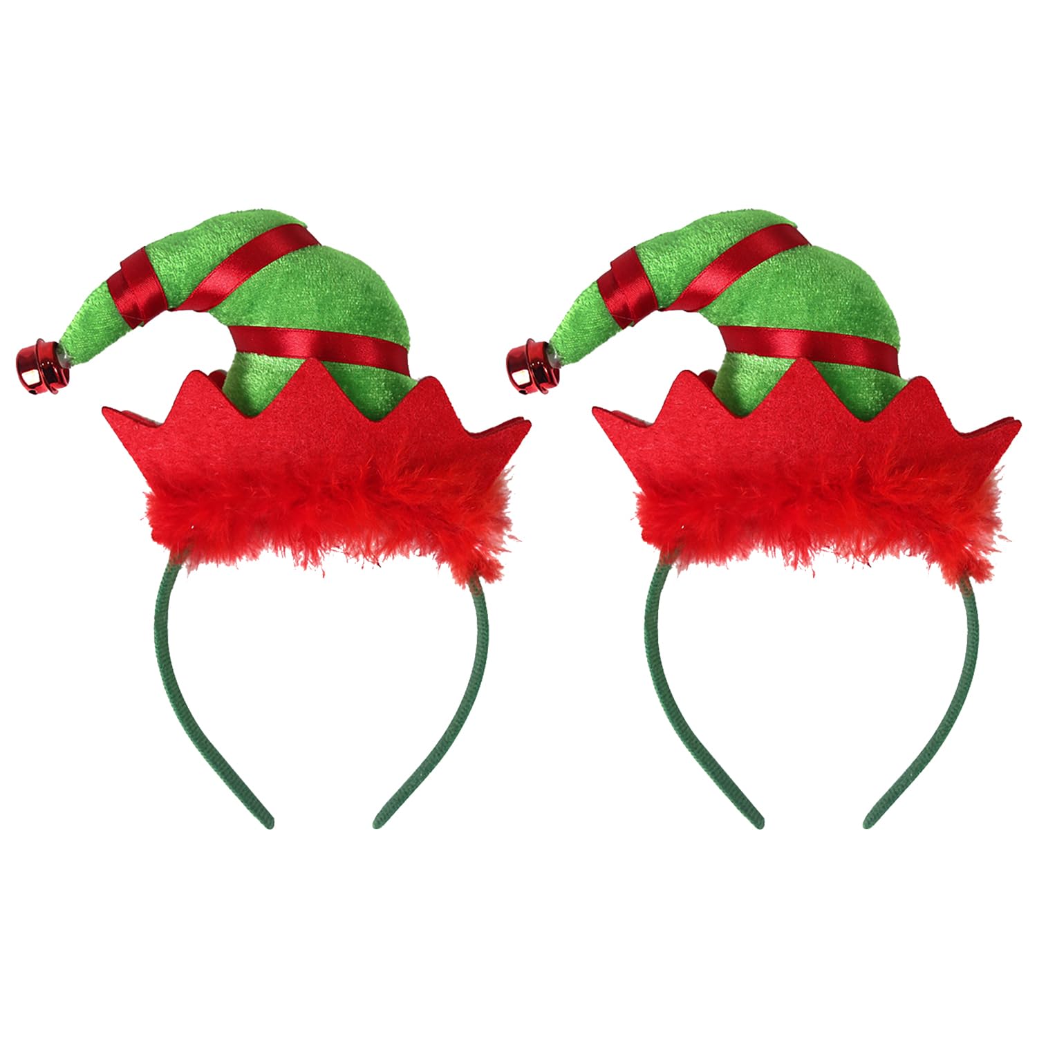 RmKbe 2pcs Christmas Elf Hat Headband Cute Elf Headwear Christmas Headband Fancy Dress Accessories