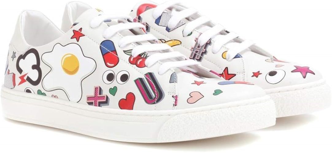 Amazon アニヤ ハインドマーチ Anya Hindmarch レディース シューズ 靴 スニーカー All Over Wink Leather Sneakers 並行輸入品 アニヤ ハインドマーチ Anya Hin シューズ バッグ