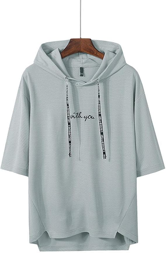 Amazon 夏服 メンズ 半袖 Tシャツ おしゃれ パーカー フード付き カットソー トップス ゆったり カジュアル プルオーバー 無地 刺繍 メッシュ 大きいサイズ 春服 夏物 秋服 Tシャツ カットソー 通販