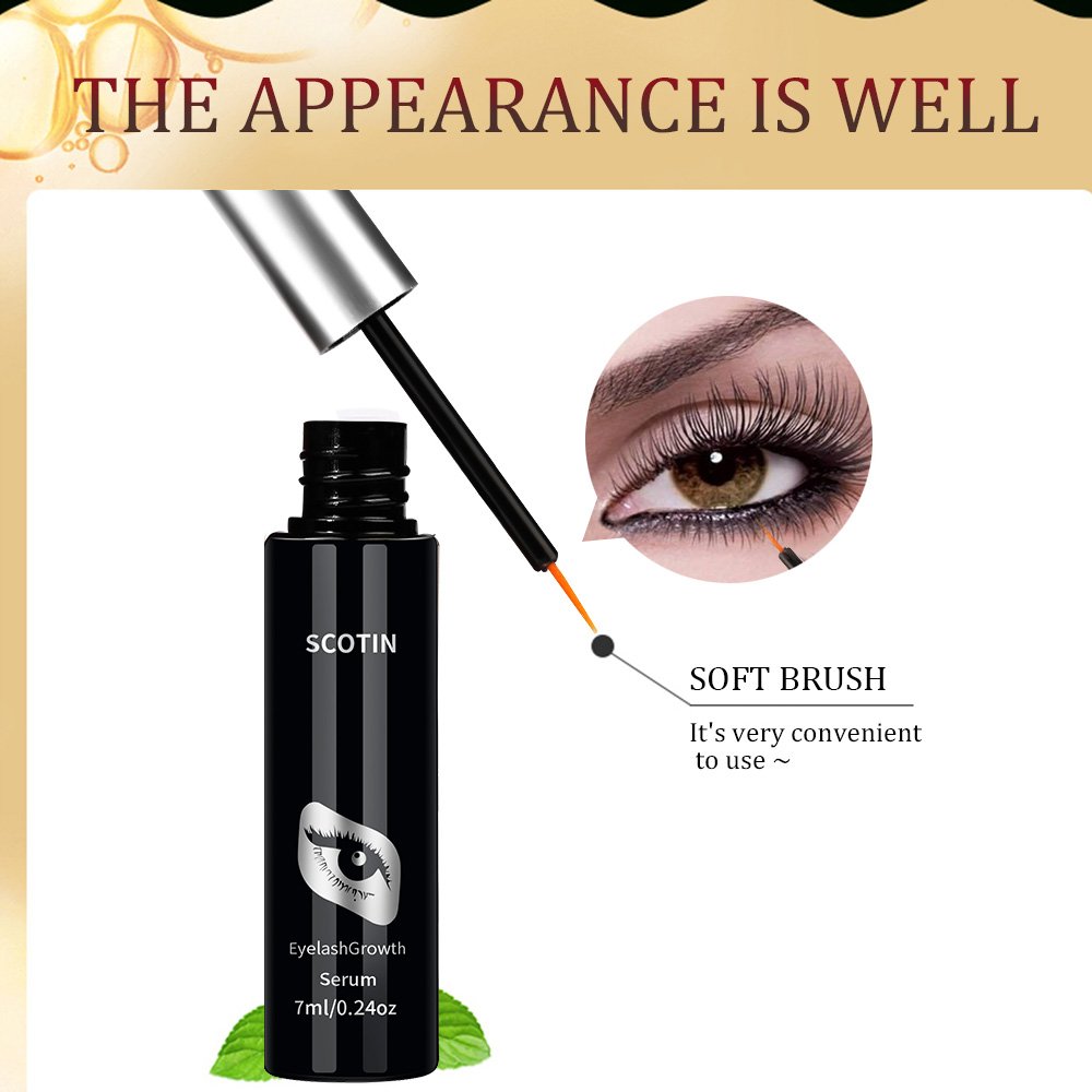 Super Bushy Eyelash Growth Serum, Carbon Black Makeup Full Soft Washable Mascara (7ml/0.24oz)
