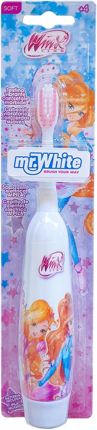 MR.WHITE Winx Battery Powered Electric Toothbrush for Kids – 4+ Soft Bristles
