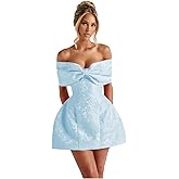 Monvelli Jacquard Appliques Homecoming Dresses with Bow 2026 for Teens Short Mini Floral Cocktail Party Gowns