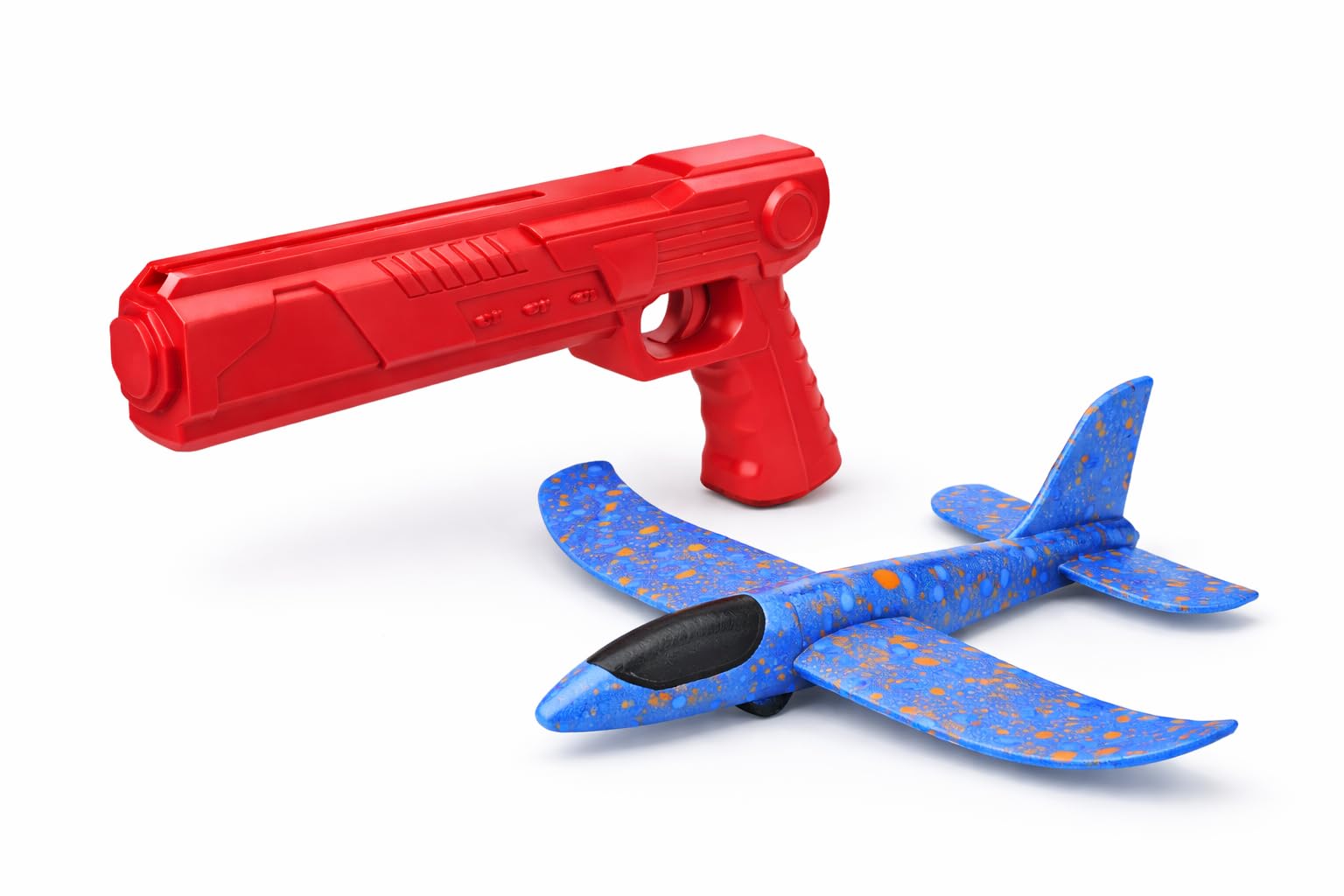 Airplane Launcher Toy Foam Glider Plane, Catapult Gun, Hand Throw Foam Glider-Perfect for 2 Flying Modes, Kids Outdoor Aeroplane Launching, Shooting, Flying and Garden Activities ages 6-15(Red)