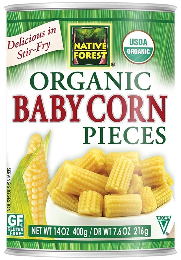 Amazon Com Native Forest Organic Cut Baby Corn 14 Ounce Cans Pack Of 6 Canned And Jarred Corn Grocery Gourmet Food
