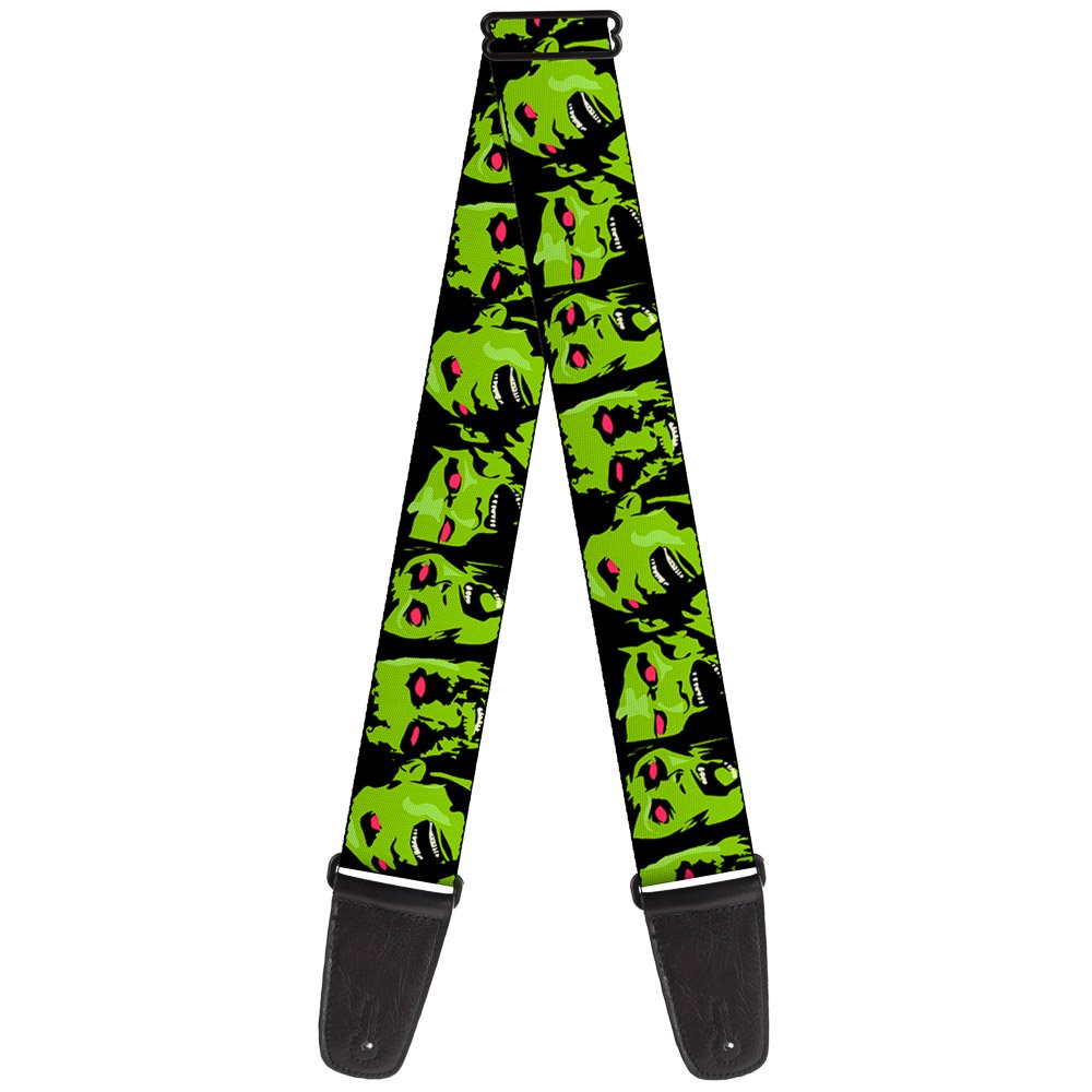Buckle-Down GS-W32631 Guitar Strap Zombie Expressions Black Green Red, Multicolour, 1.0 in*54.0 in*2.0 in
