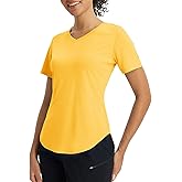 baleaf Women's Short Sleeve Shirts UPF 50+ Sun Shirt V Neck UV Workout Moisture Wicking Quick Dry T-Shirts