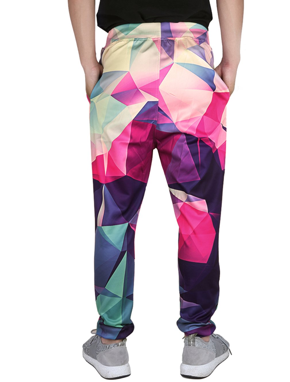 chicolife Unisex Bunte Geometrie gedruckt Jogginghose Sport Gym Jogger Trainingshosen