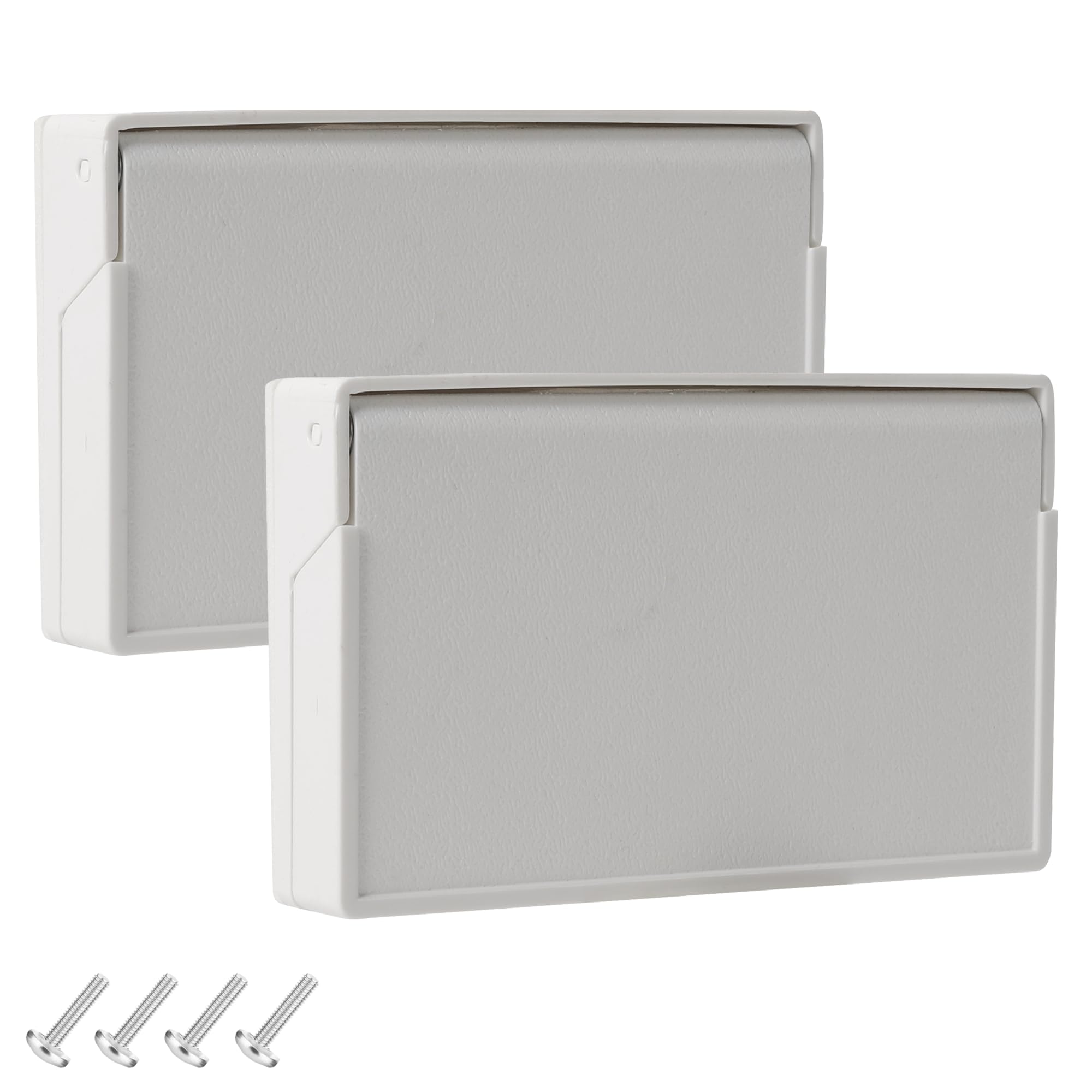 Photo 1 of 2-Pack RV Exterior Power Outlet Cover Plate (White) - Weatherproof Seal for GFI/GFCI Receptacles, Durable Thermoplastic with Spring-Loaded Lid