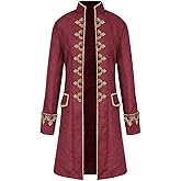 FunParrot Men's Steampunk Vintage Tailcoat Jacket Gothic Victorian Frock Coat Uniform Halloween Costume