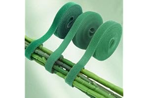 3Rolls 200CM/Roll Nylon Plant Ties Resealable Cable Twine Self Adhesive Plant Fastener Tape for Support Garden Supplies,Green