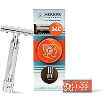 Merkur Navalha de borda dupla Mk34c com cabo curto resistente