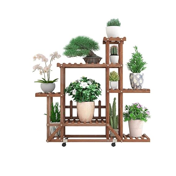 ChenDz Estante de Flores Balcón de Madera Maciza Sala de Estar ...