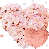 SNAIL GARDEN 7000Pcs 70g Paper Confetti, 6000 Round Tissue Paper,1000 Heart Sparkle Confetti for Wedding Birthday Party Baby 