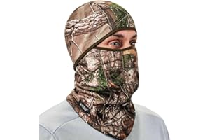 Ergodyne N-Ferno 6823 Balaclava Ski Mask, Wind-Resistant Camo Face Mask, Hinged Design to Wear as Neck Gaiter, RealTree Camou