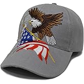 FLYOUTH Creative Baseball Cap Eagle and USA Nation Flag Hat Wild Sun Shade Embroidered Peaked Cap