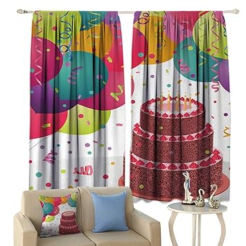 Amazon Com Hobeauty Birthday Room Darkening Wide Curtains