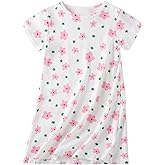 Xrknofio Girl's Cotton Nightgowns Short Sleeve Princess Sleep Shirts Comfy Nightdress Sleepwear