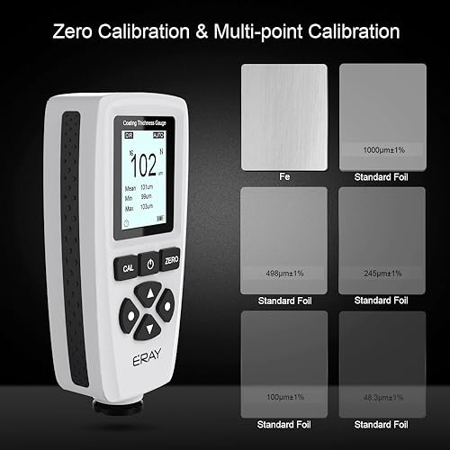 thumbnail image 2 of ERAY Paint Thickness Gauge - Digital Coating Meter With Backlight For Automotive & Industrial Use 2 of 13