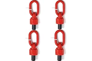4pcs M16 x 31.8 1.12Ton-2Ton G80 Swivel Eye Bolt Alloy Steel Material 360° Rotation Hoist Ring Heavy Duty Large Carrying Capa