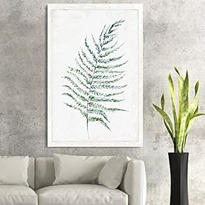 Canvas Wall Art - Hand Drawn Green Slim Tree Leaf Series 5 Artwork - Giclee Print Gallery Wrap Modern Home Art Ready to Hang - 12x18 inches