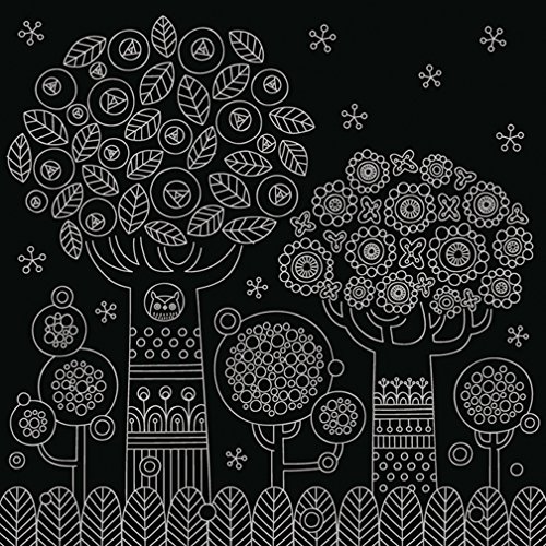 Healing scratch art for adults Healing forest animals (Japan import) 6sheets, scratch pen set