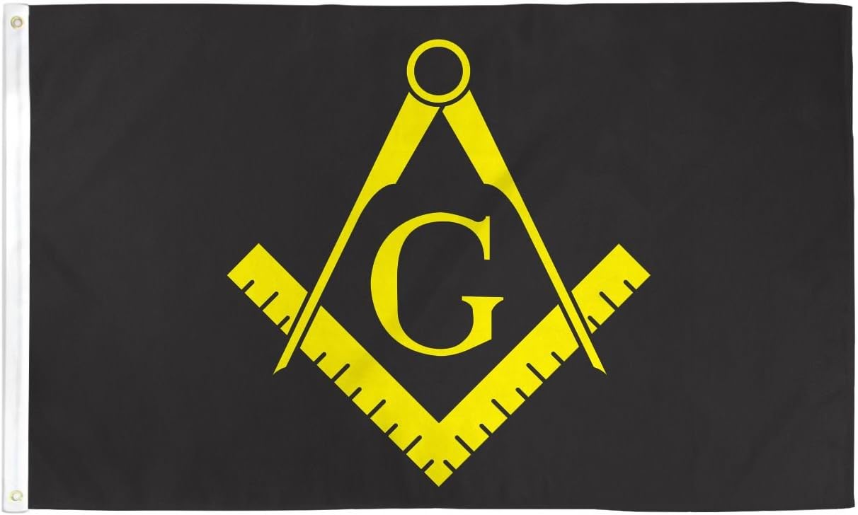 APFooMasonic Black Flag Freemasonry Banner Mason Lodge Pennant 3x5 Indoor Outdoor New