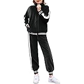 Zaclotre Girls 2 Piece Outfits Velour Tracksuit Zip Up Sweatshirt and Jogger Sweatpants Fall Winter Sweatsuits Set